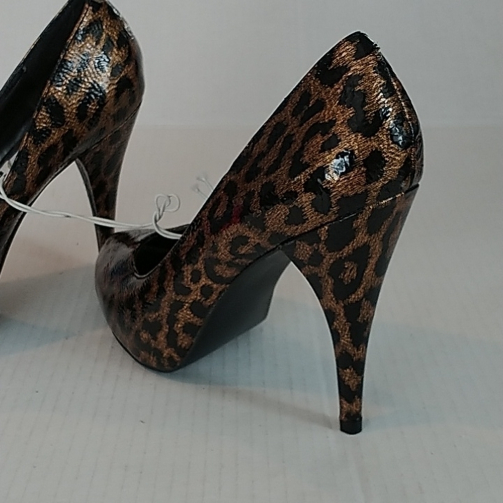 Steve Madden Patent Leather Animal Print Stiletto Platform Heel 👠 7.5 - Picture 4 of 9